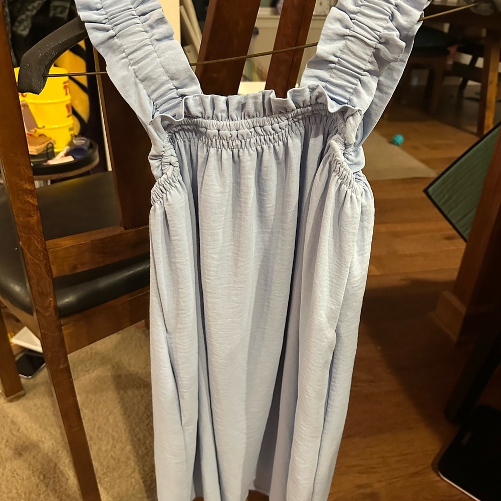Elegant Light Blue Mini Dress